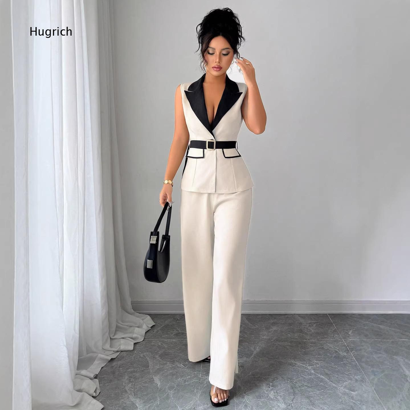 Elegant Formal Men'S Wear - Eleganter Ärmelloser V-Ausschnitt Jumpsuit für Damen
