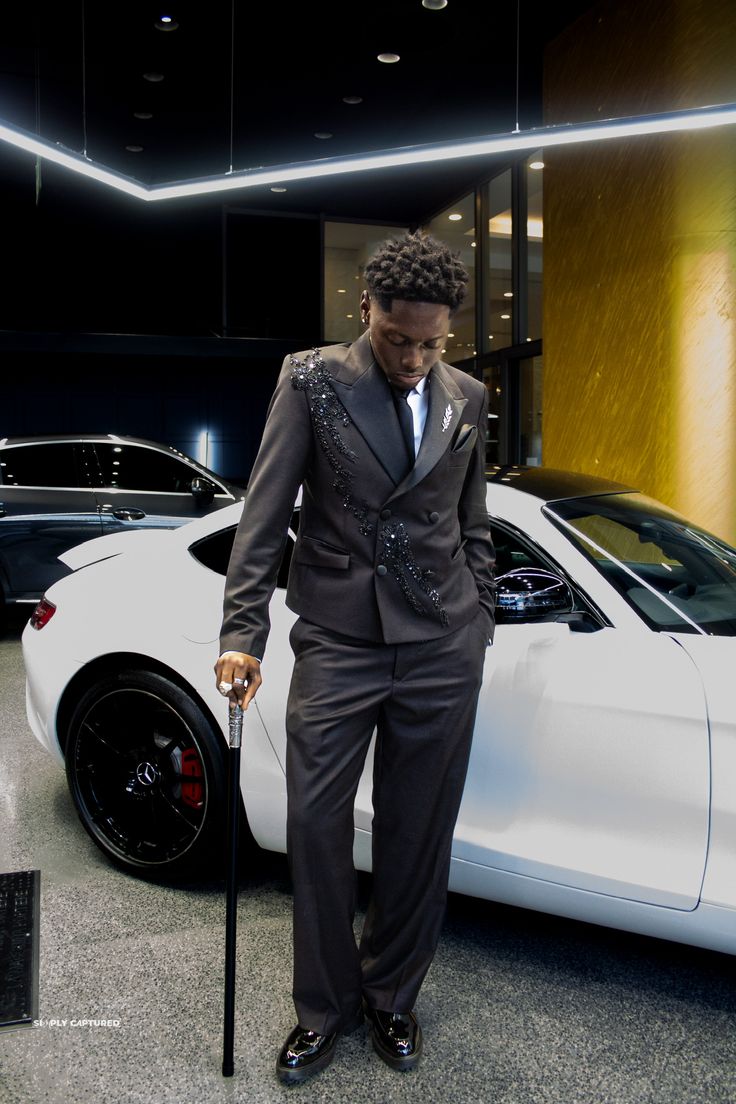 Men Formal Wear Outfits - Schwarzer Baumwoll-Herrenanzug 2-teilig Blazer+Hose Kristall-Verzierte Hochzeits-Smokings
