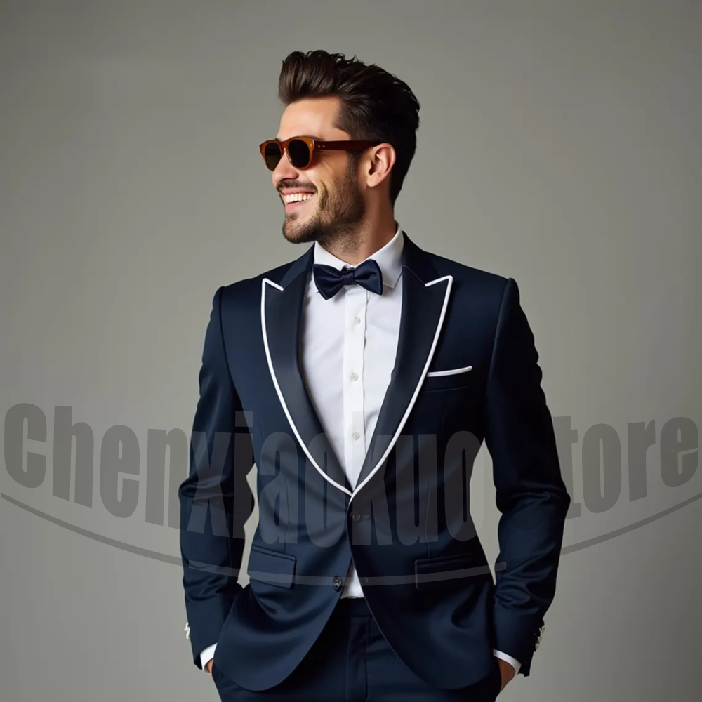 Men'S Formal Evening Wear - Herrenanzüge, modisch, spitzes Revers, einreihig, schick,