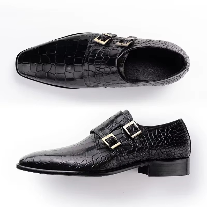 Men Formal Party Wear Dress - Herren-Slipper aus echtem Leder, handgefertigt, Mönch-Slip-On-Schuhe