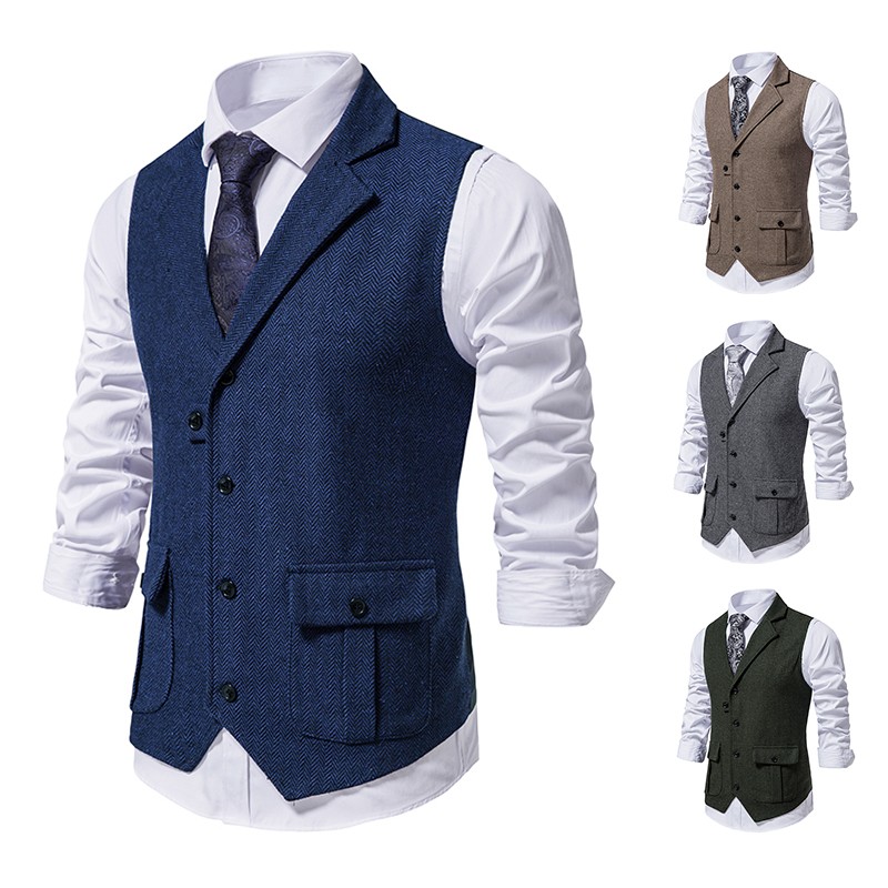 Men Formal Wear Pinterest - Männer Anzug Weste Fischgräten Stoff Weste
