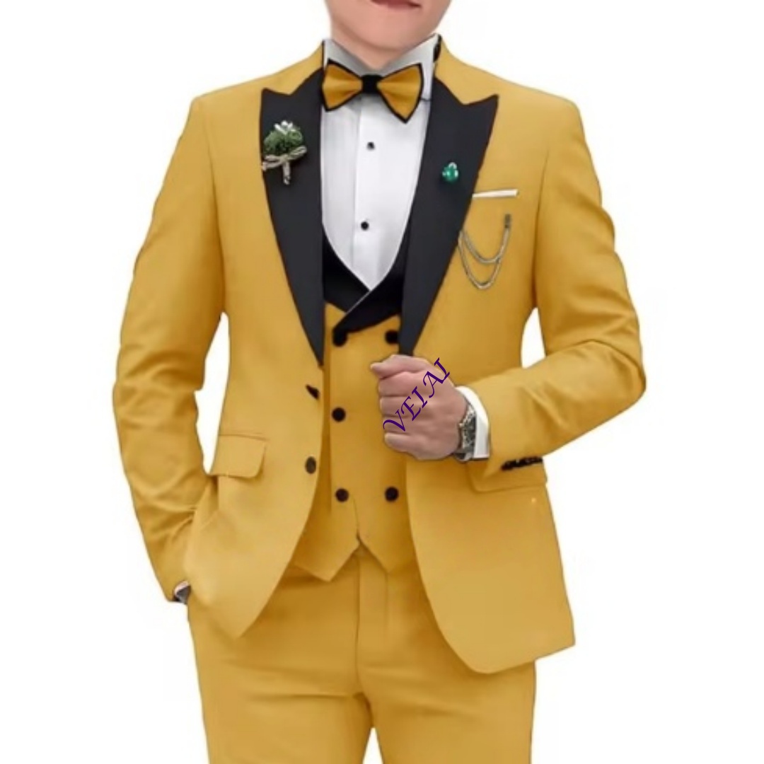 Mens Formal - Formeller Jungenanzug, Hochzeits-Smoking, 3-teiliges Set, Kinder-Blazer,