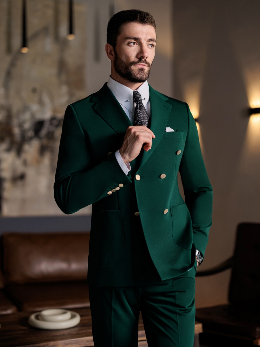Grüner Formeller Slim-Fit Anzu – Elegant Formal Men'S Wear Bewertung und Preis