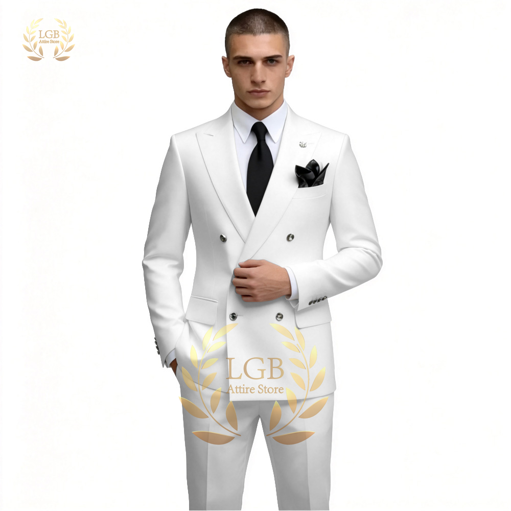 Herren Weißer Zweireiher Anzug – Men'S Formal Evening Wear Bewertung und Preis